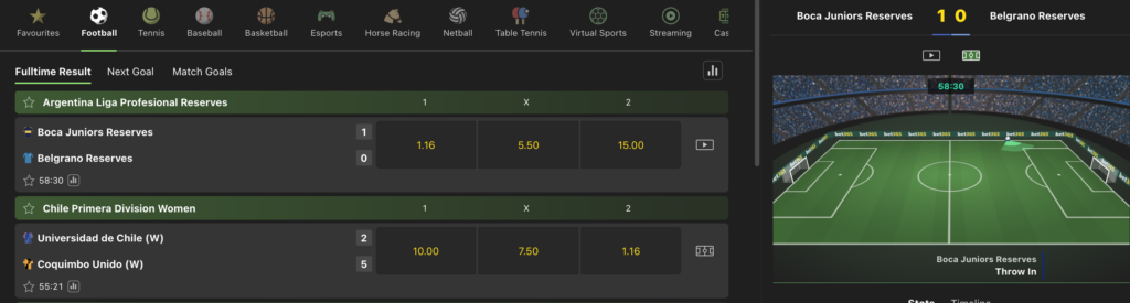 Bet365 HR live