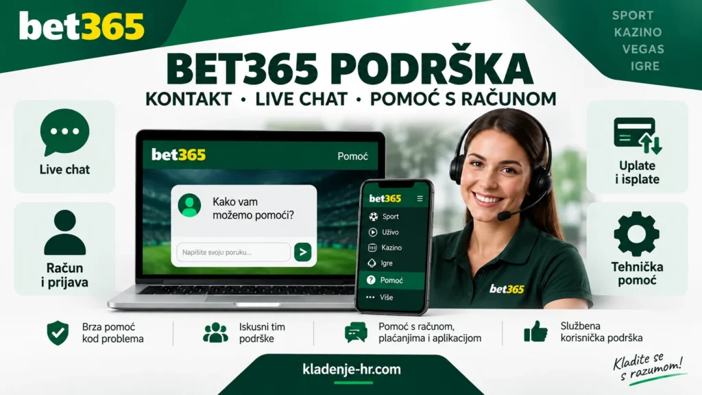 Bet365 podrška – live chat, kontakt i pomoć s računom, uplatama i isplatama 